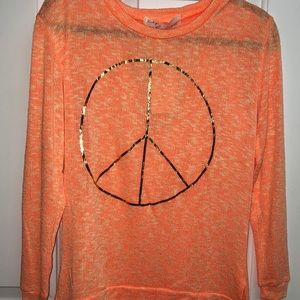 Vintage Havana orange peace sign sweater
